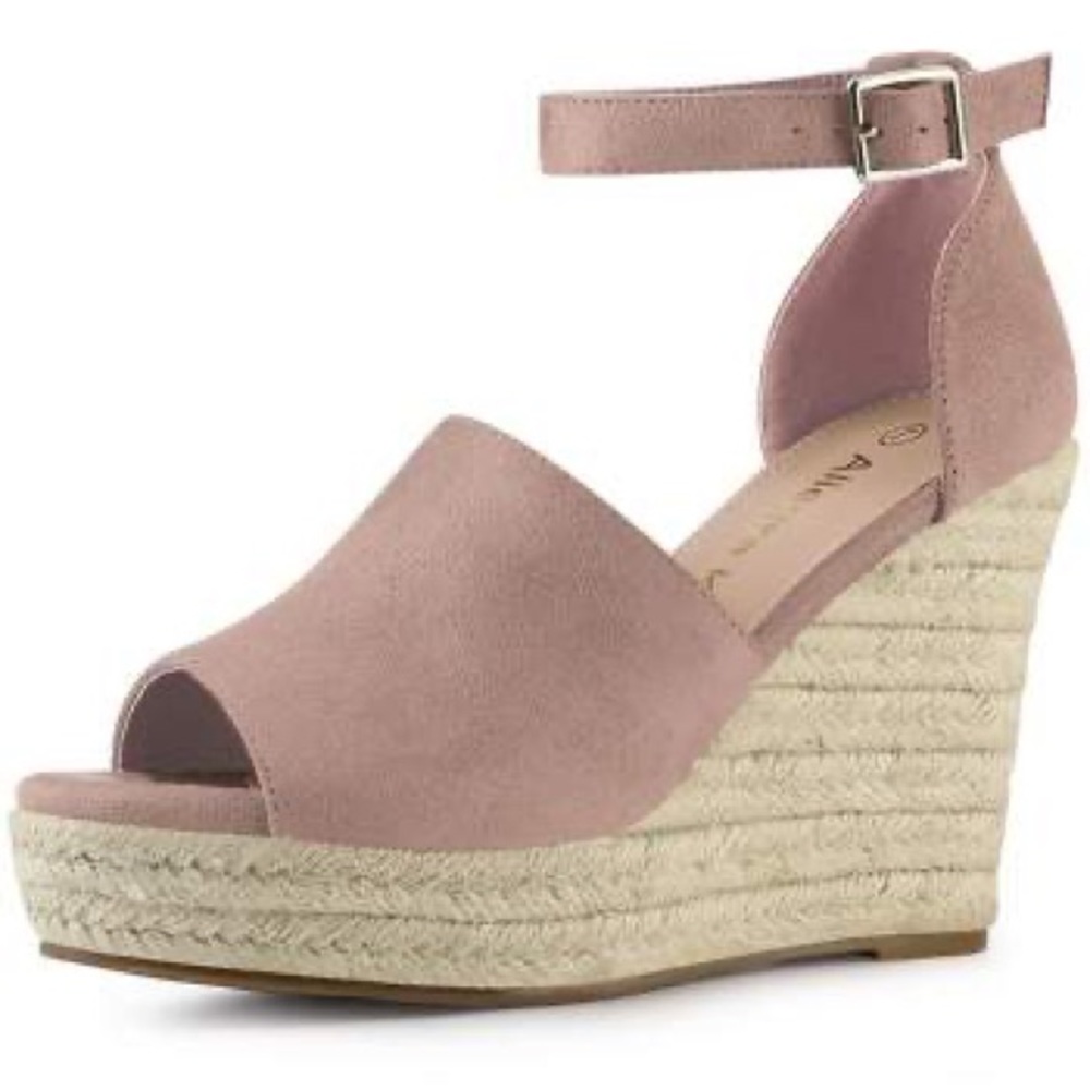 Target A New Day Pink Espadrilles Wedge Heels, Size 9.5